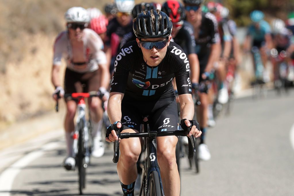 BALCON DE ALICANTE SPAIN AUGUST 20 Michael Storer of Australia and Team DSM competes in the breakaway during the 76th Tour of Spain 2021 Stage 7 a 152km stage from Ganda to Balcn de Alicante 995m lavuelta LaVuelta21 on August 20 2021 in Balcn de Alicante Spain Photo by Gonzalo Arroyo MorenoGetty Images