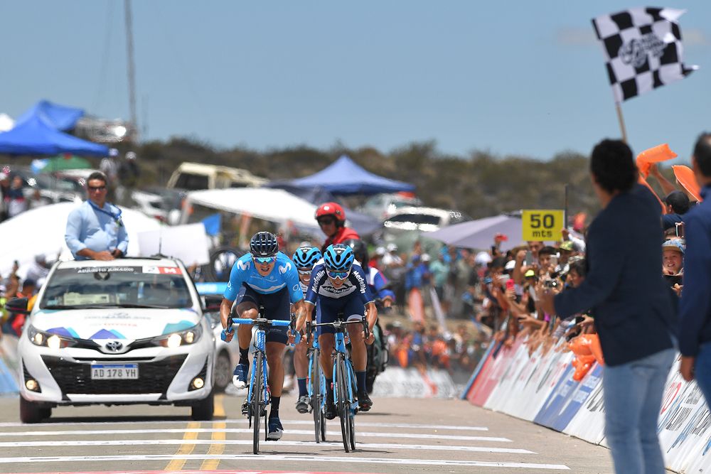 Winner Anacona sprints to the win during stage 5 in San Juan
