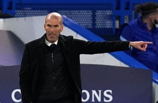 Zinedine Zidane gestures on the touchline