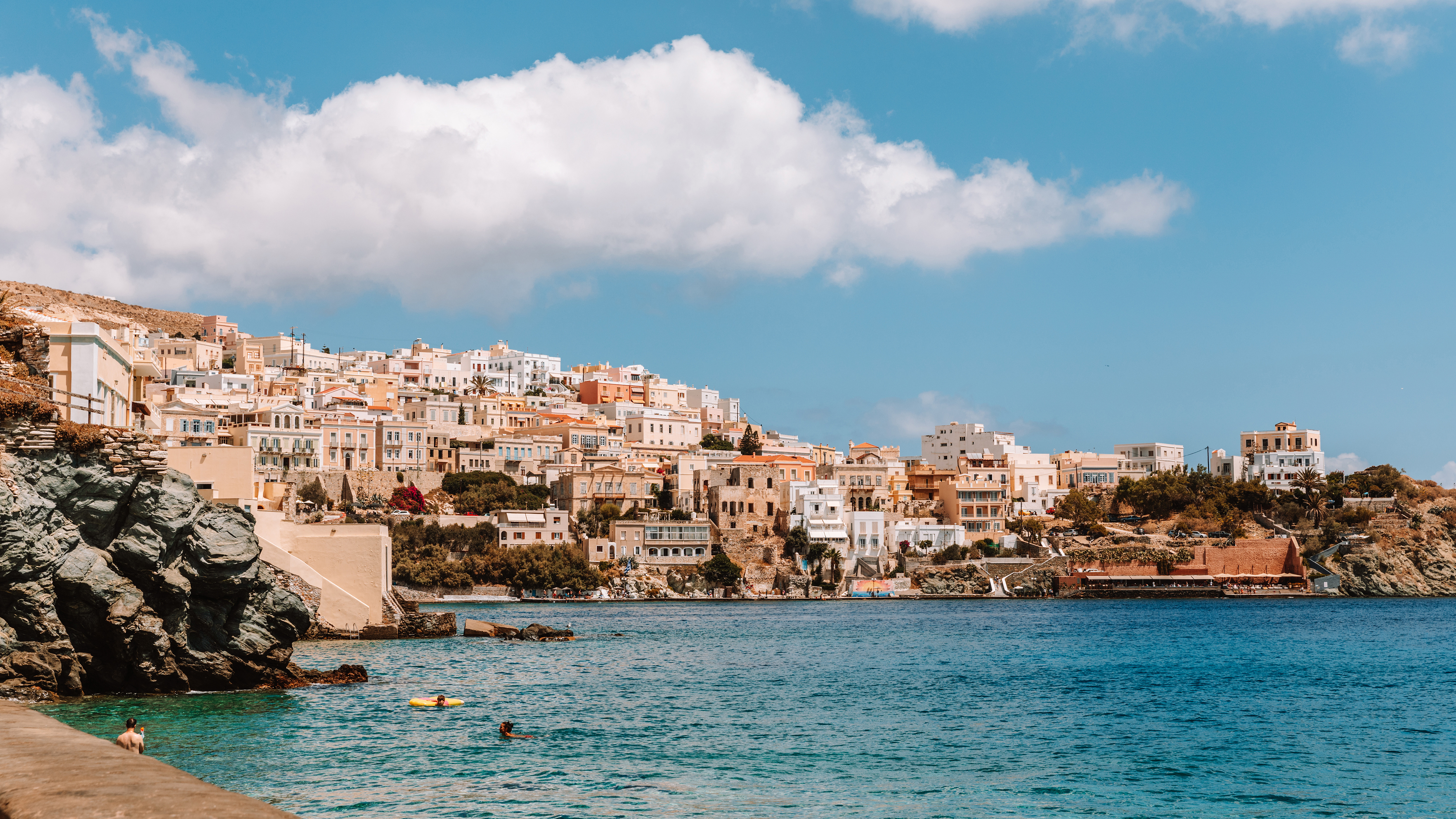 Ermoupoli in Syros, viewed from the water