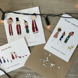 Personalized Christmas cards, family portraits