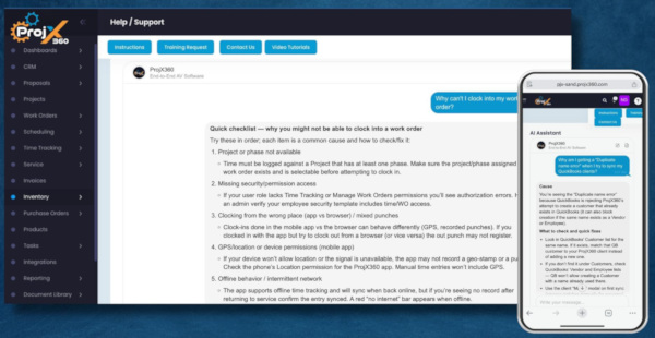 ProjX360 AI Assistant