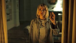 Maika Monroe as Julia in "Watcher" now streaming on Netflix