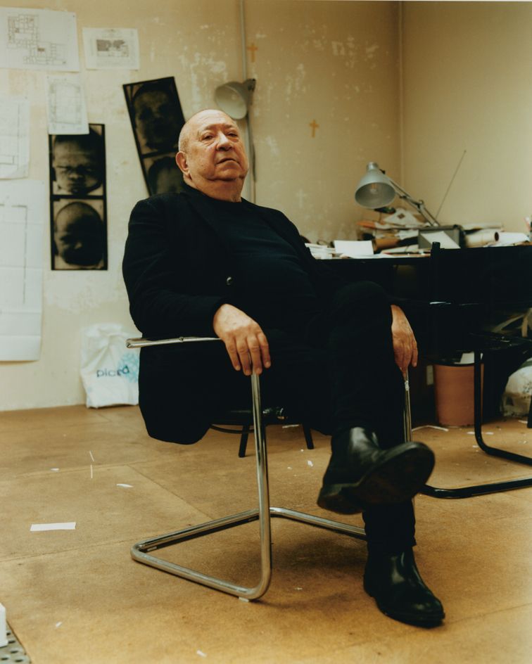 French artist Christian Boltanski photographed in his studio in Malakoff, Paris