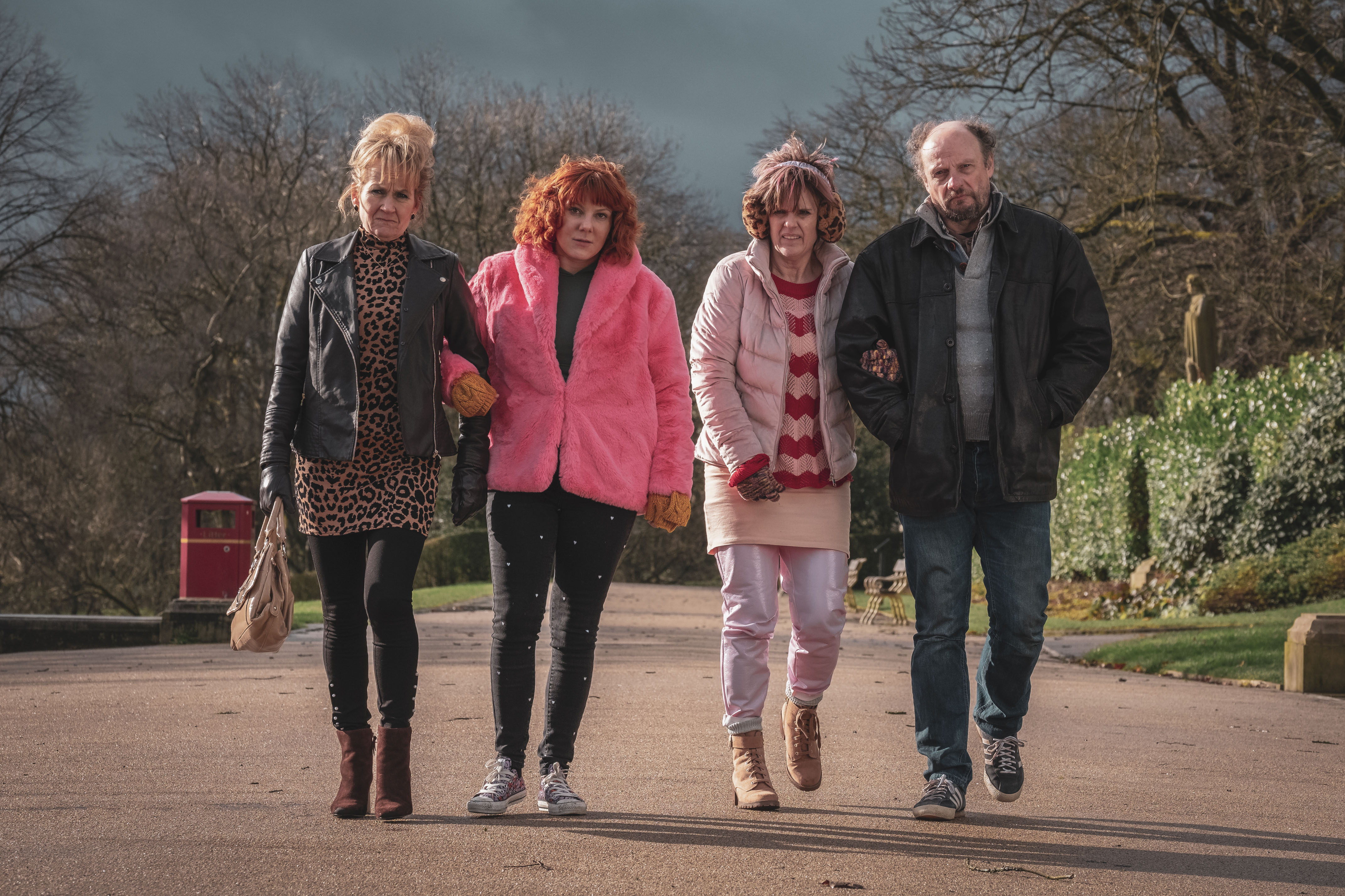 L-R Lorraine Ashbourne, Sophie Willan, Siobhan Finneran and Nicholas Ashbury.