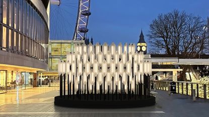 Renders of Lee Broom's sculpture 'Beacon' for London Design Festival
