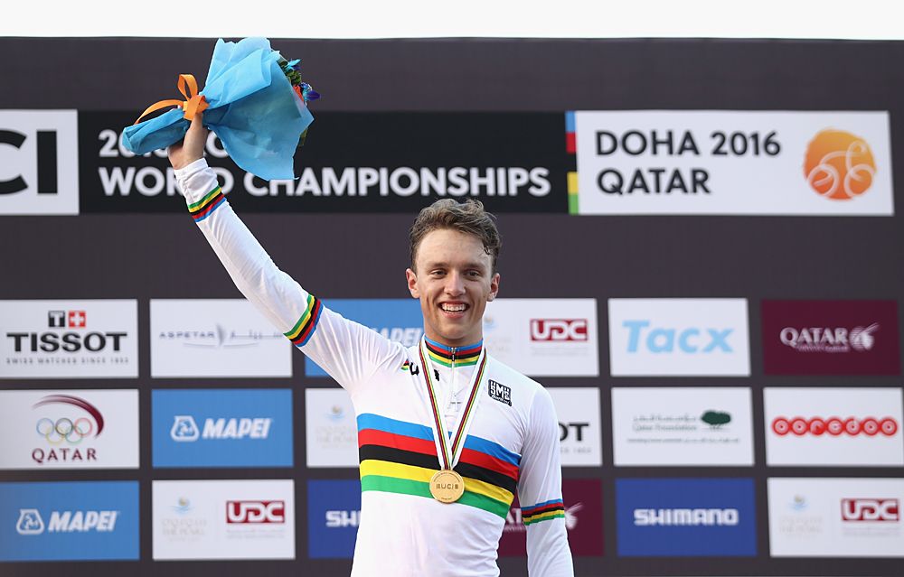 Jakob Egholm (Denmark) won the 2016 world championships junior men's road race