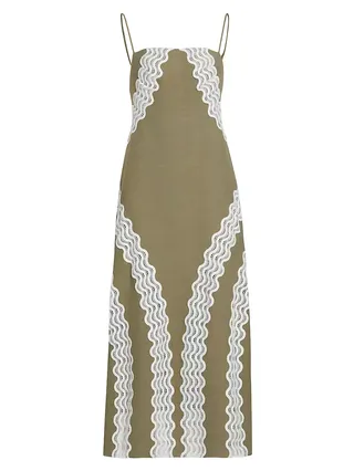 Eleni Lace-Paneled Maxi Dress