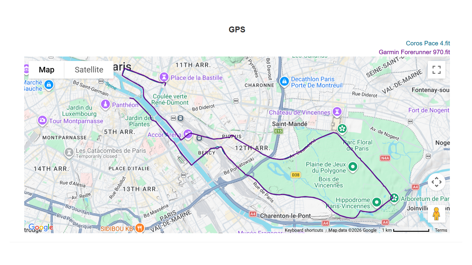 Paris Half GPS track
