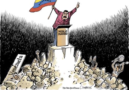 Political cartoon World Central America Venezuela Nicolas Maduro presidential election