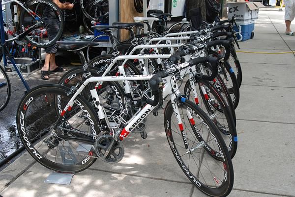 The Spidertech team had the bikes nearly all washed and ready to go.