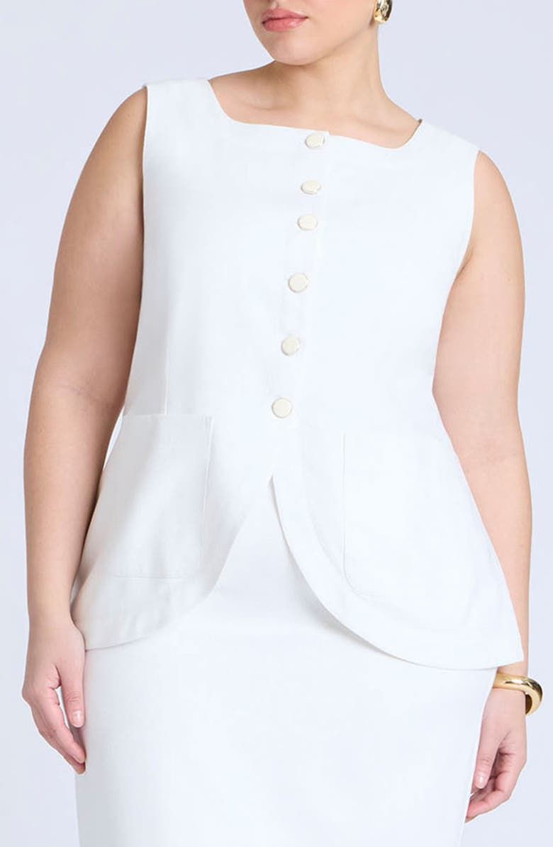Square Neck Button-Up Vest