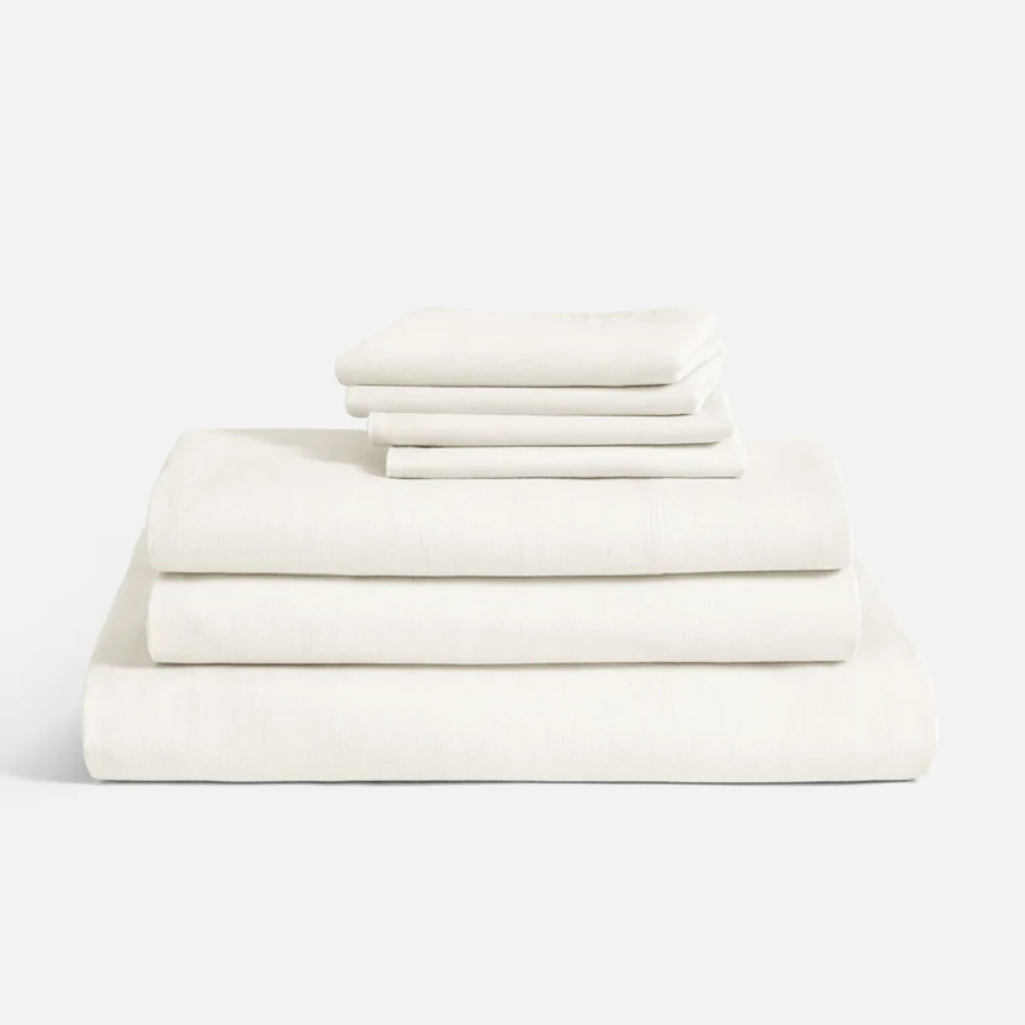 Folded cream cashmere sheet set