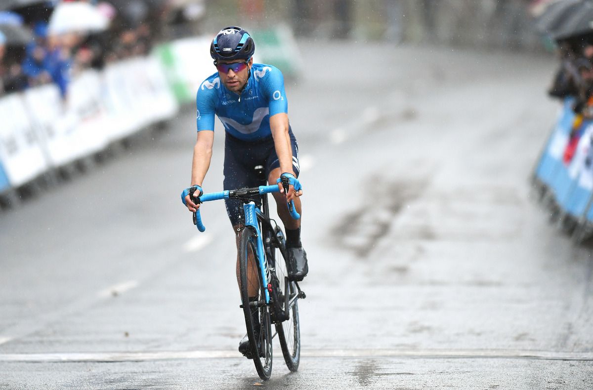 Mikel Landa (Movistar) crosses the line
