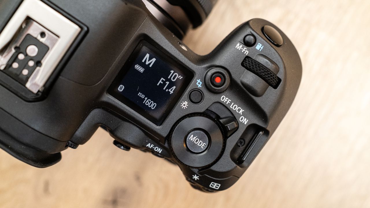 Canon EOS R5 Mark II top plate screen