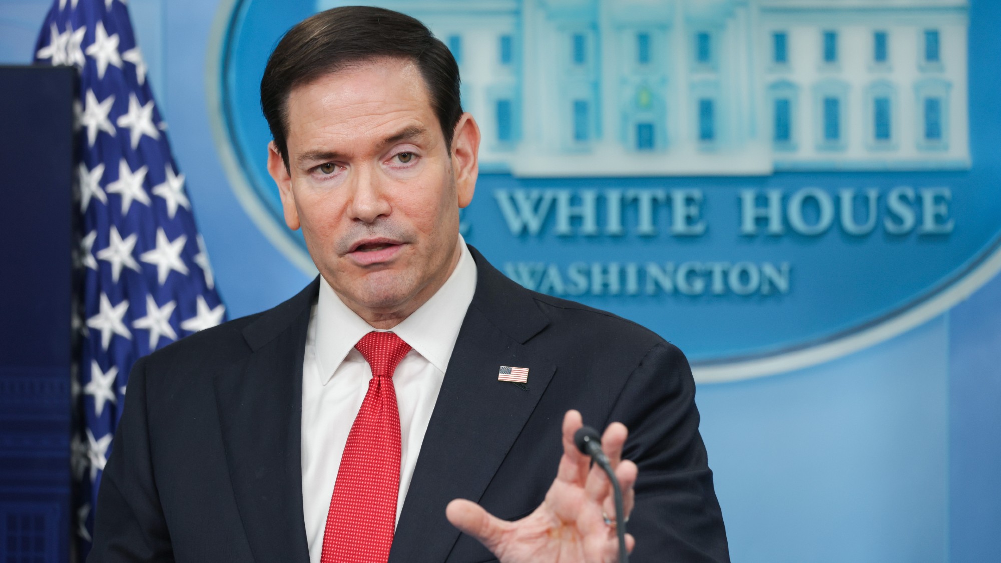 Marco Rubio during a White House press conference