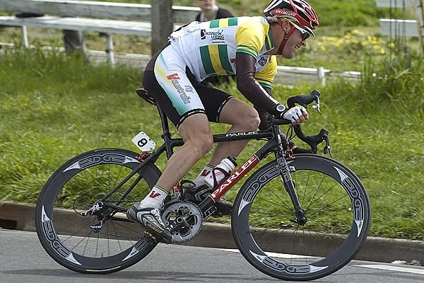 Bernard Sulzberger (Fly V Australia) corners on the one kilometre curcuit in East Devonport on stage one.