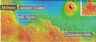 2020 Mars rover landing sites