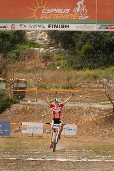 Annika Langvad crossed the line victorious.