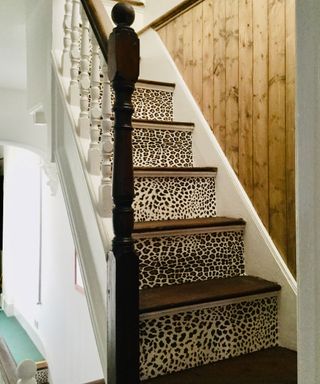 leopard print hallway