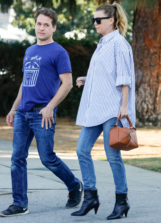 T. R. Knight and Ellen Pompeo are seen on March 06, 2020 in Los Angeles, California