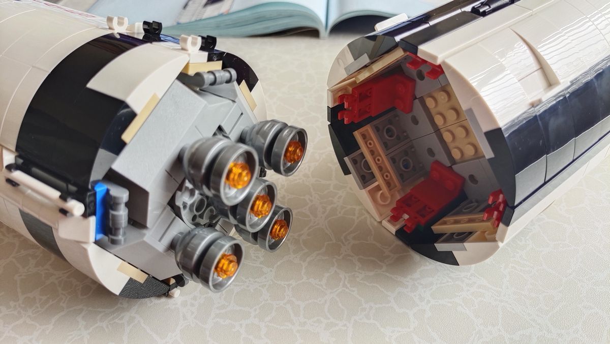 Sections of Lego Nasa Apollo Saturn V