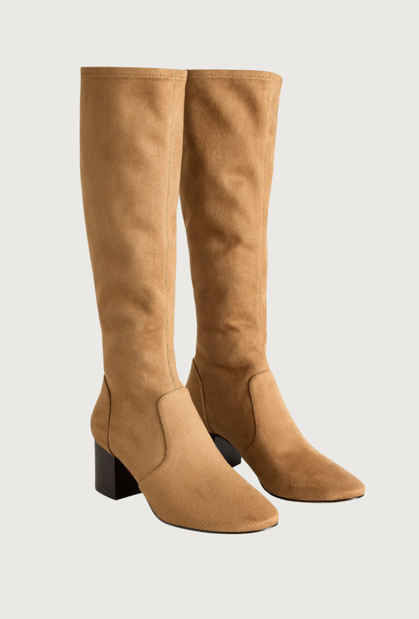 Stretch Knee Heel Boots-Acorn