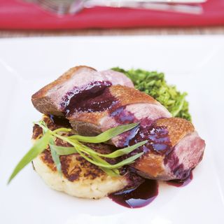 Valentine's Day Main: Blueberry Duck with Potato Rosti