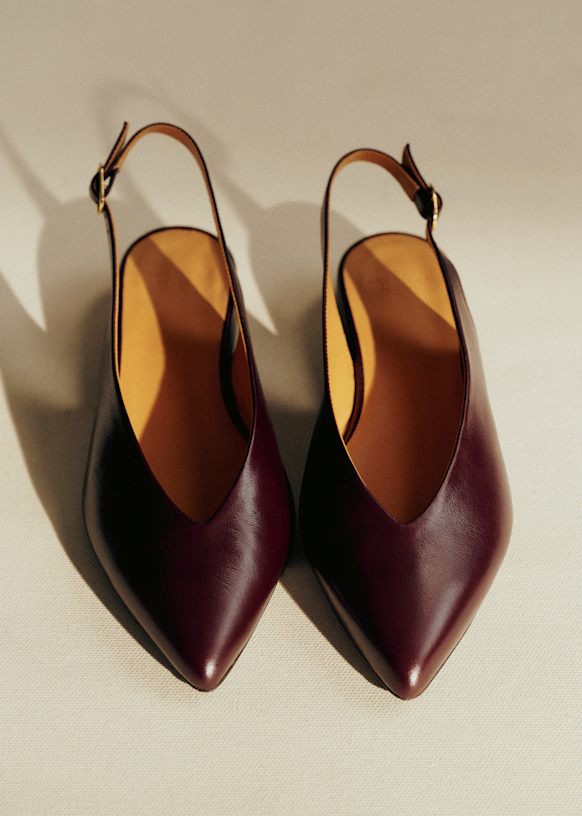 Suzanne Low Ballerinas - Vintage Bordeaux - Bovine Leather - S&amp;eacute;zane