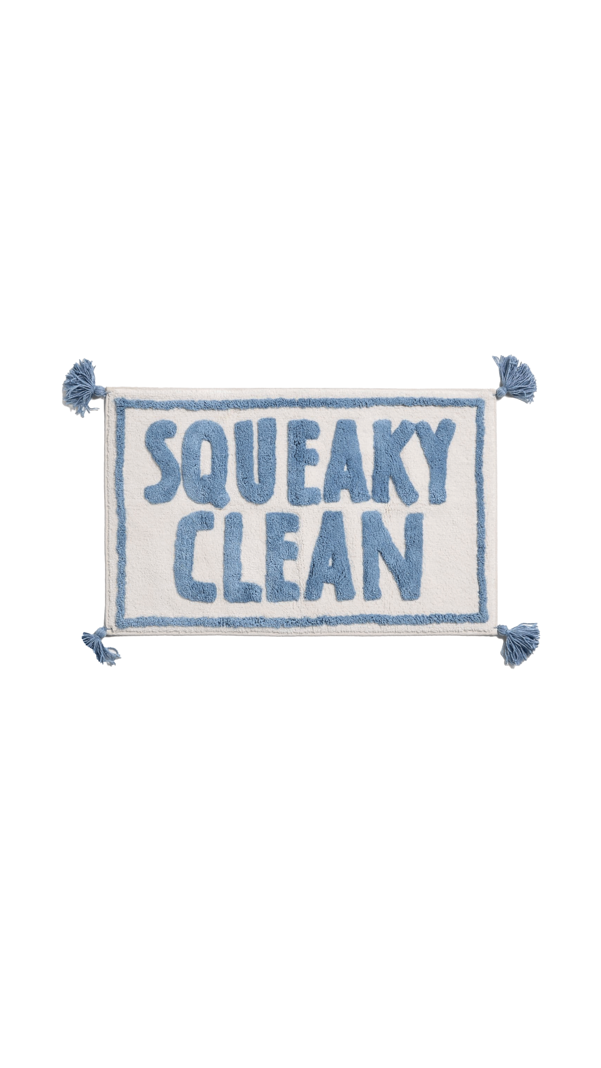 Blue Squeaky Clean Slogan Bath Mat