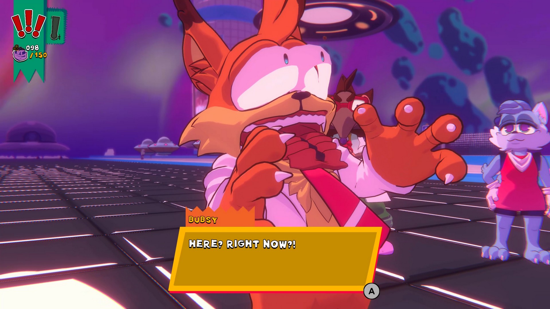 Bubsy's eyes shoot out of his skull in Bubsy 4D