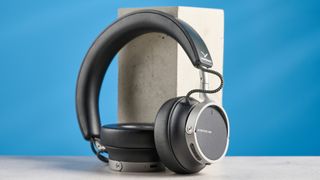 A pair of Beyerdynamic Aventho 100 on-ear headphones