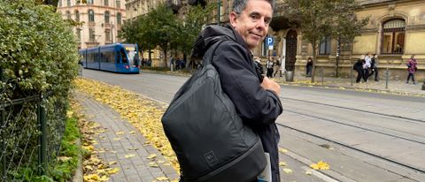 Man carrying a Gomatic McKinnon Cube Pack