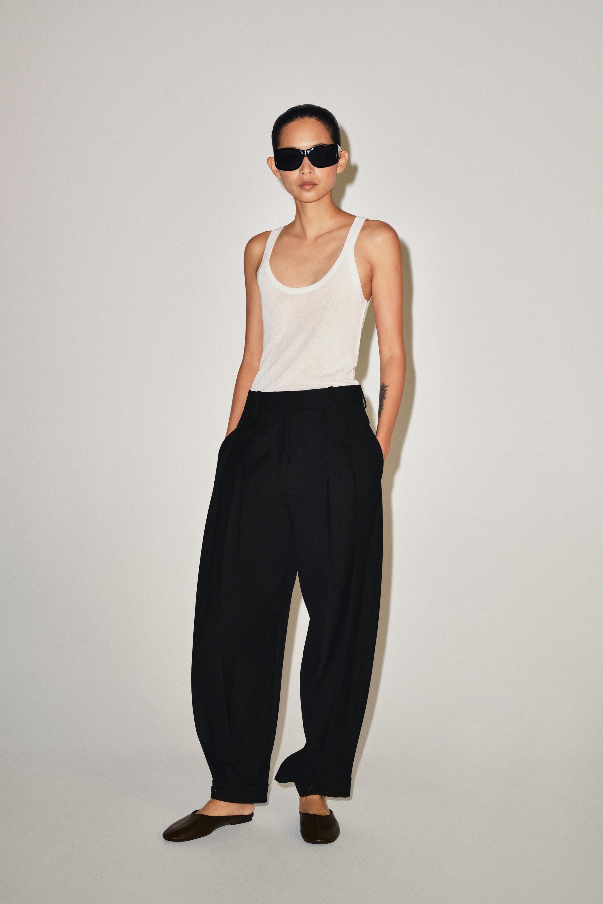 Zw Collection Darted Trousers With Belt Loops - Black - Xs