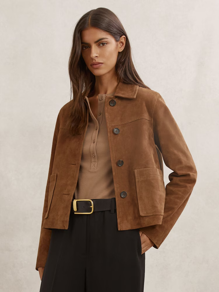 reiss, Suede Patch-Pocket Jacket