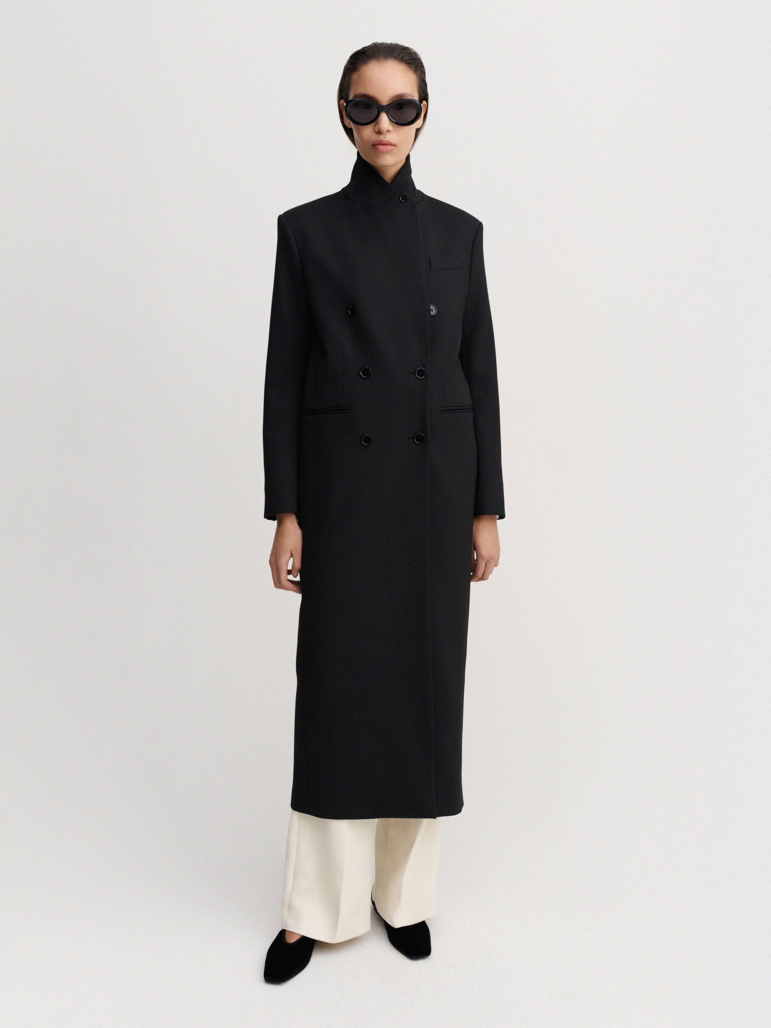 Margot Long Tailored Blazer, Black