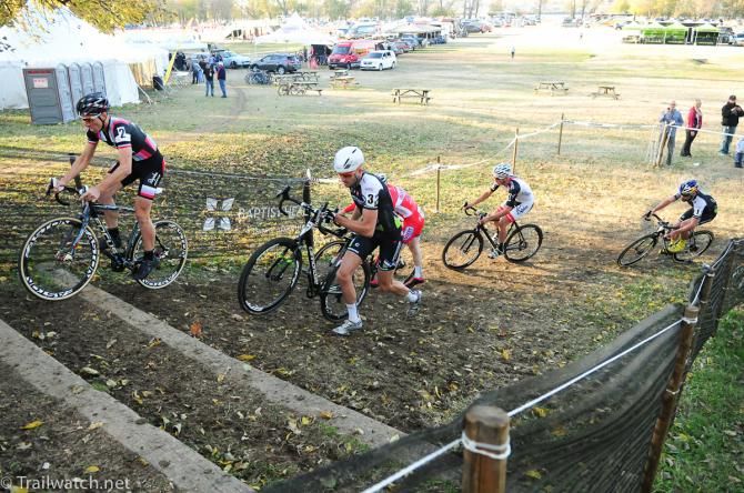 Jeremy Powers (Rapha Focus) attempting to control the race