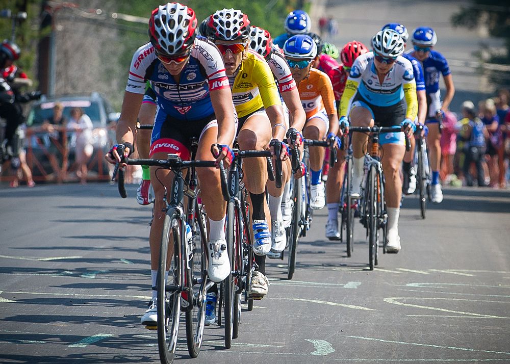 A Twenty 16 rider controling the pace up the climb.