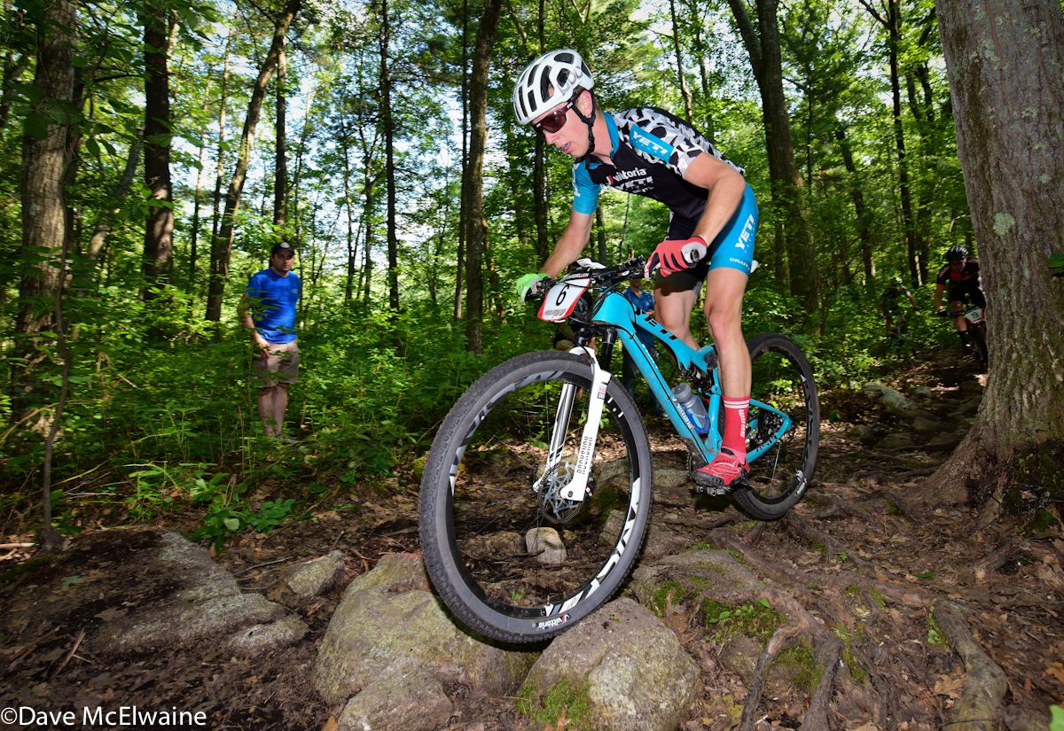 Thomas Sampson ((Vittoria/Yeti) riding solidly in third place
