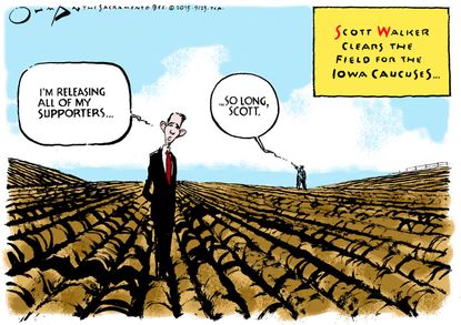 Political cartoon U.S. Scott Walker