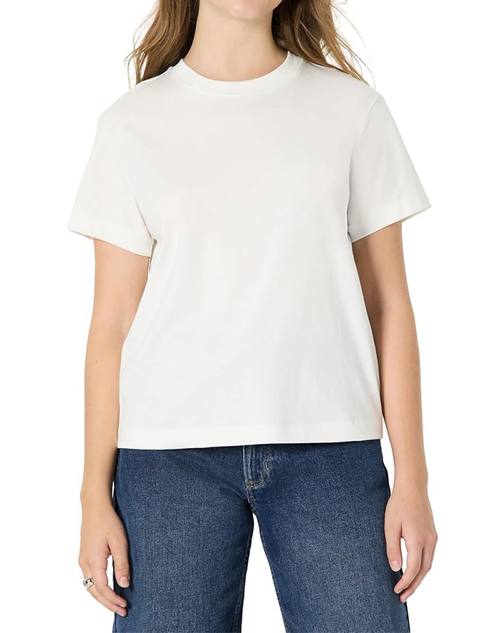 Amazon Essentials Women's Relaxed-Fit Cotton Crewneck T-Shirt, White, X-Large