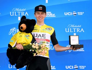 Tadej Pogačar (UAE Team Emirates) takes the spoils for having won the overall classification at the 2019 Tour of California