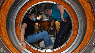 Russian cosmonauts Oleg Novitskiy and Pyotr Dubrov successfully opened the hatch to the Nauka module on July 31, 2021.
