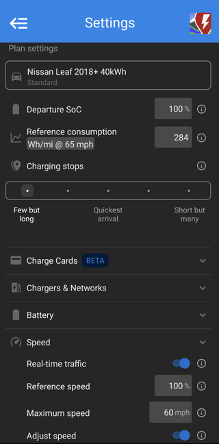 a better route planner settings