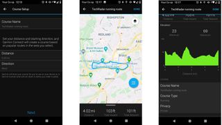 Plotting a route in Garmin Connect