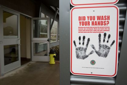 Handwashing sign. 