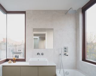 minimalist bathroom in lloyd eist house in south london