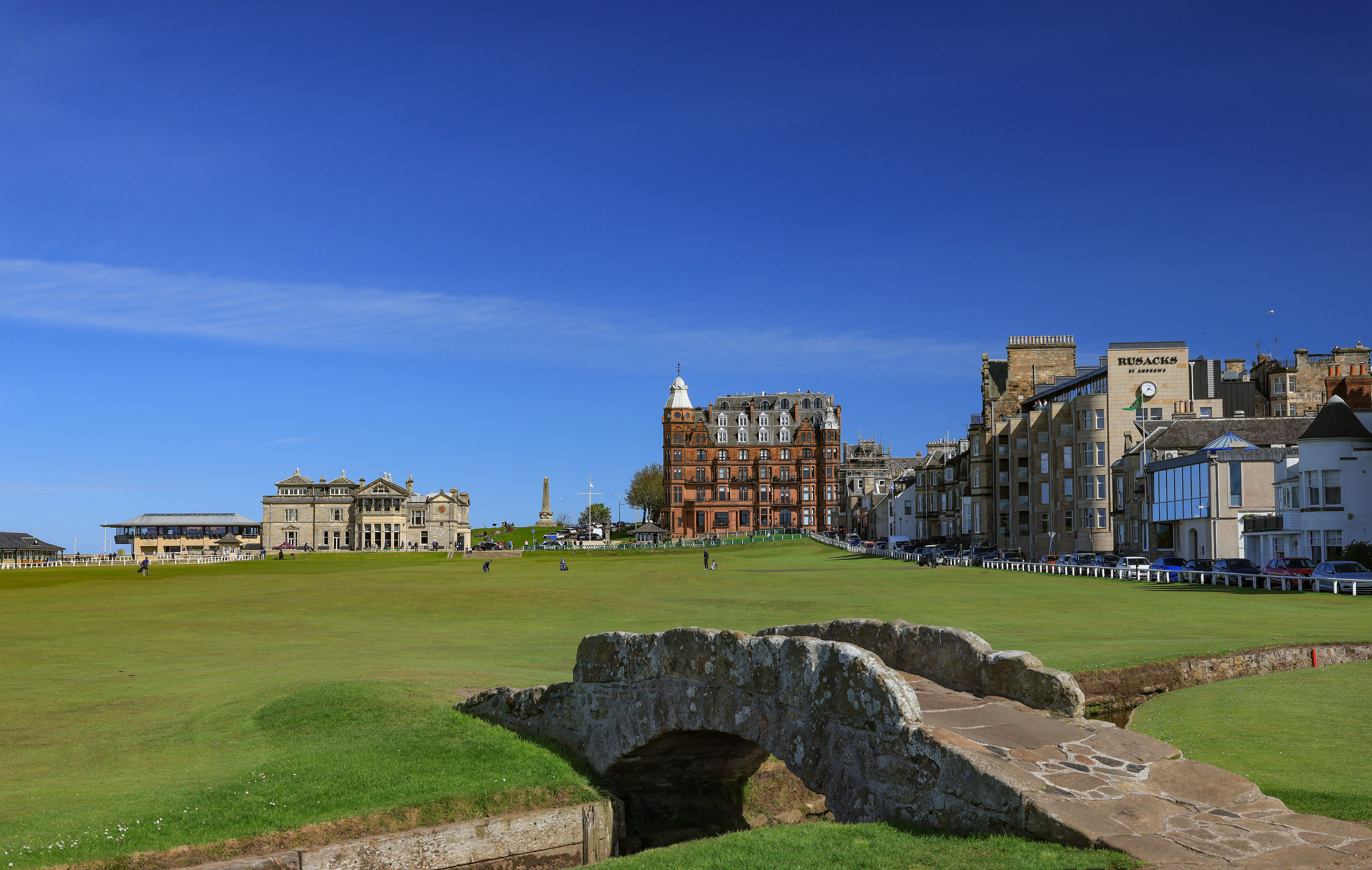 The famous view down the 18th at St Andrews