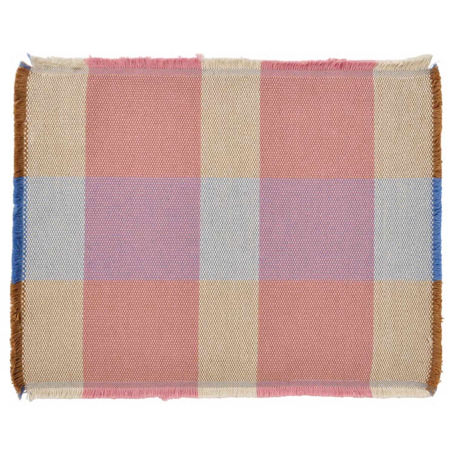 A chequered table mat 