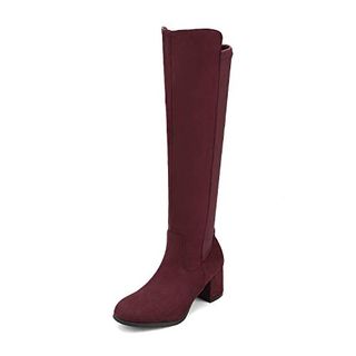 Dream Pairs Women's Burgundy Knee High Stretchy Fashion Boots Size 8.5 M Us Jennifer-3